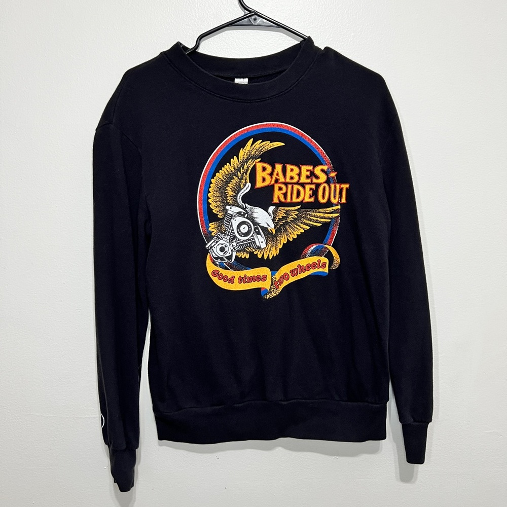 Babes Ride Out Good Times Two Wheels Crewneck Sweater